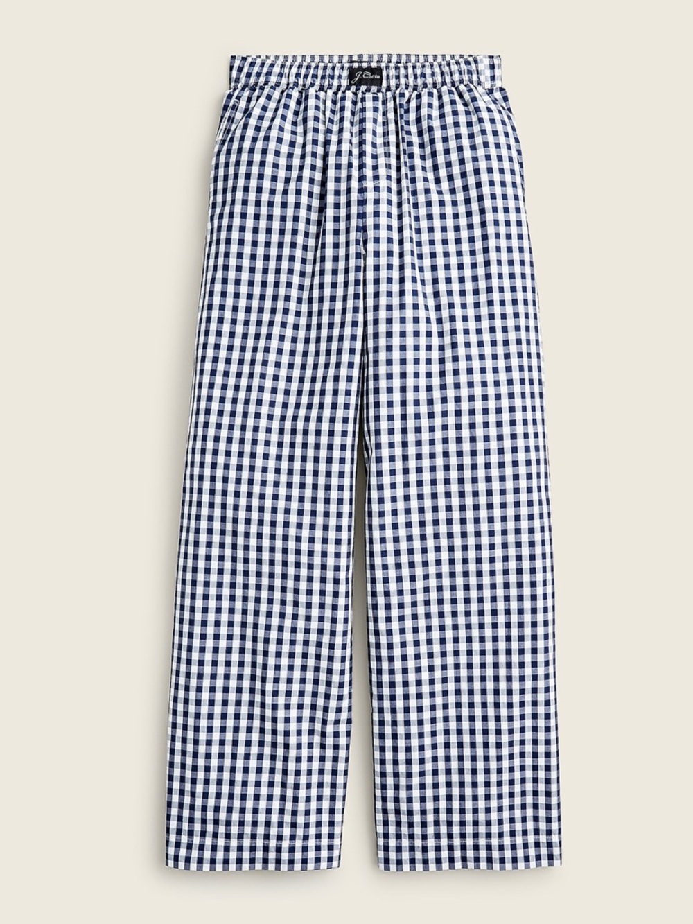 J. Crew Wide-Leg Pajama Pants in Gingham, EUC